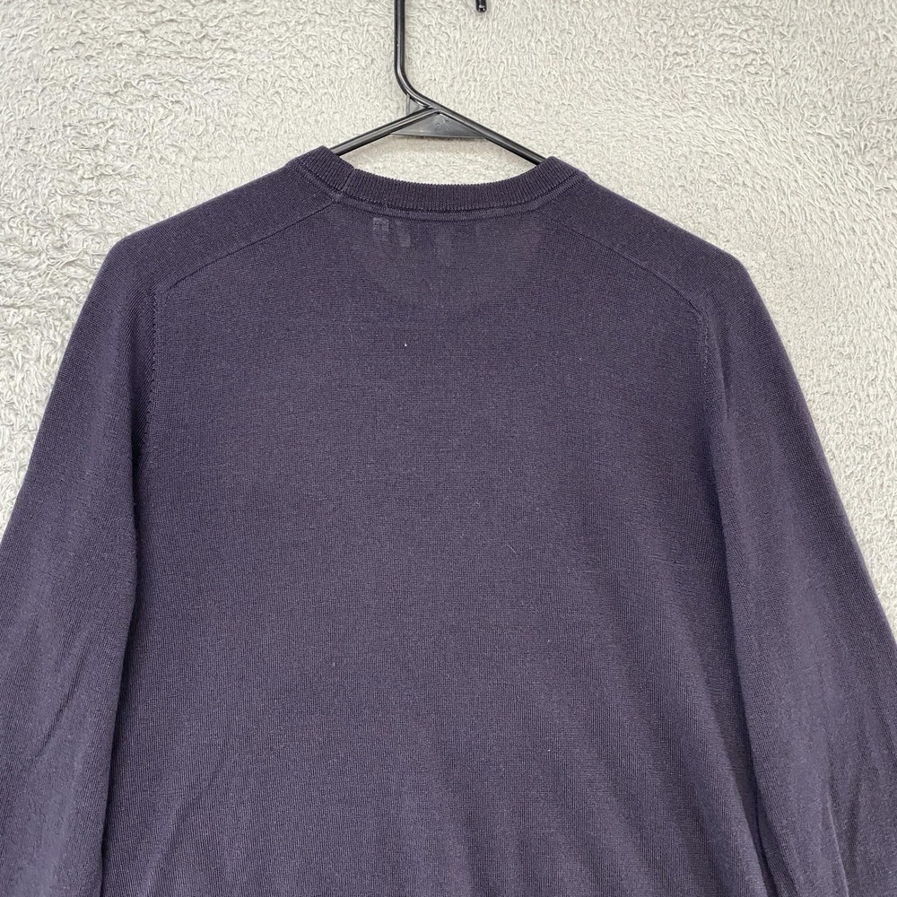 Theory Project Sweater Womens Small Purple Silk Front Merino Wool Knit Crewneck - Picture 10 of 12
